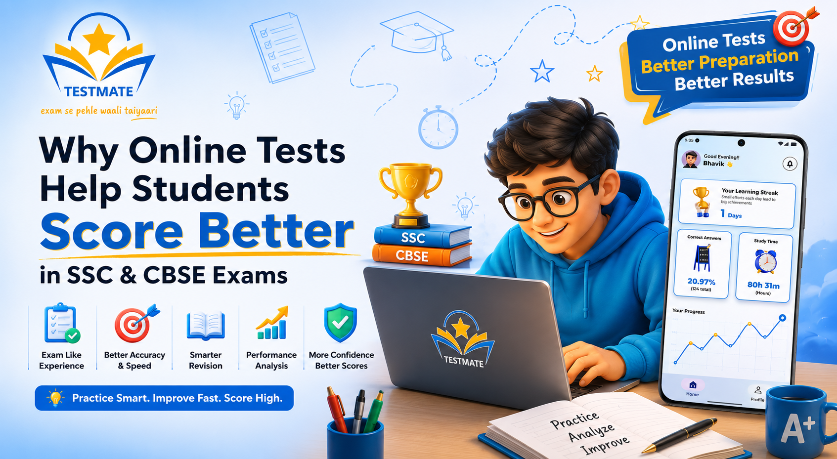 Why Online Tests Help Students Score Better in SSC & CBSE Exams