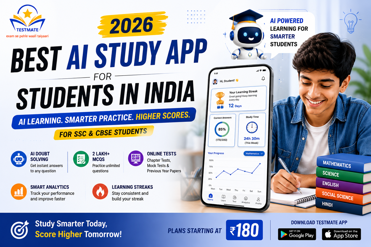 Best AI Study App for Students in India in 2026 | AI Learning for SSC & CBSE Students