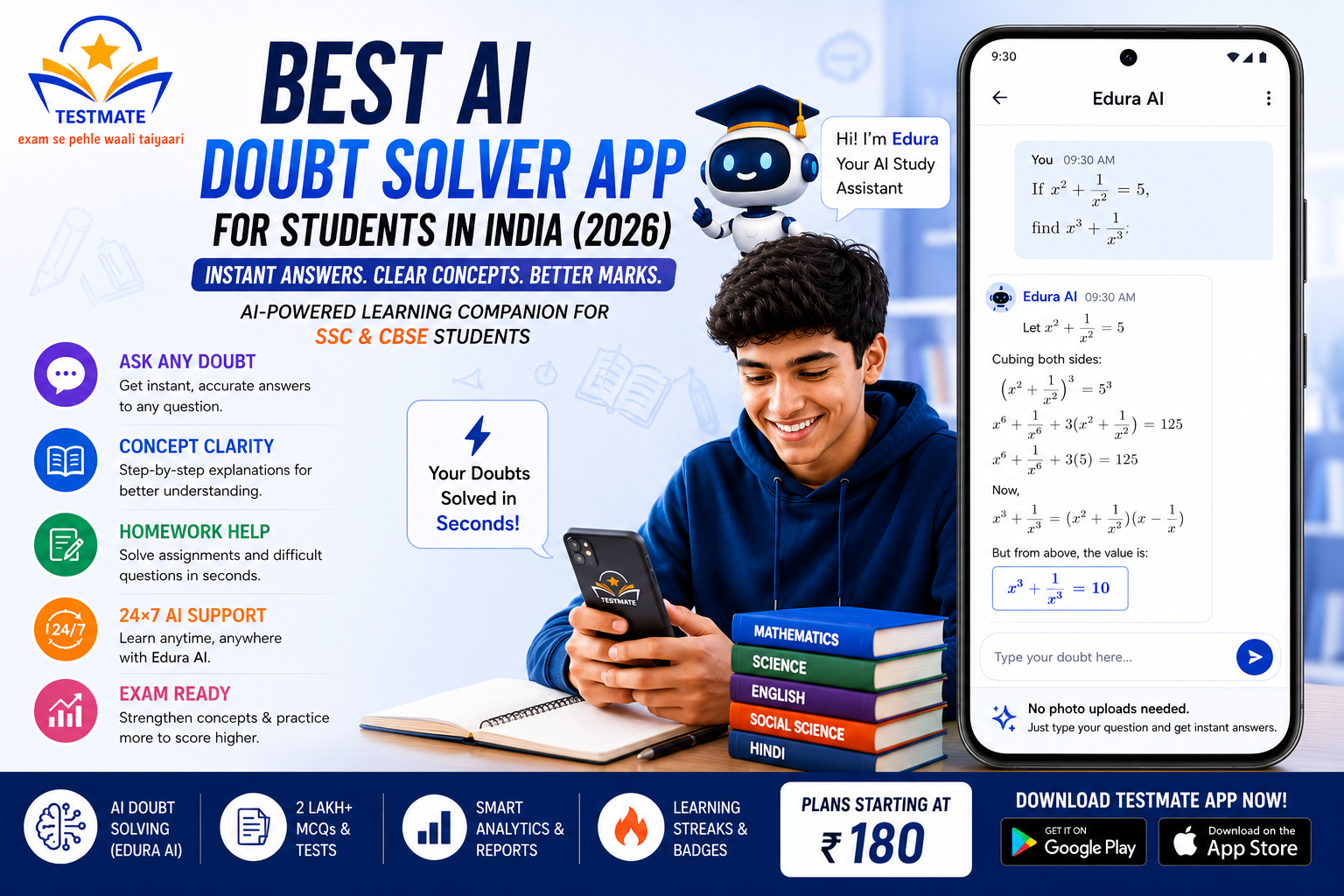 Best AI Doubt Solver App for Students in India (2026) | AI Study App | Testmate