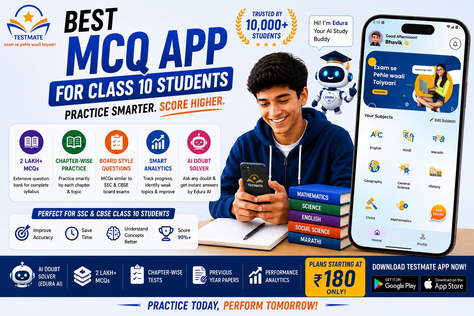 Best MCQ App for Class 10 Students in India (2026) | SSC & CBSE | Testmate